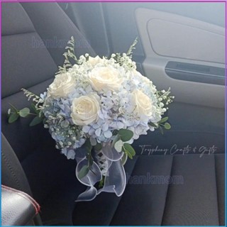 新款高階森系新娘結婚手捧花小紅書領證同款清新玫瑰韓式模擬花束