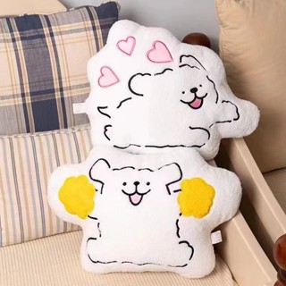 可愛韓國綫條狗狗抱枕毛絨玩具靠墊玩偶睡覺娃娃女生生 月亮枕 沙發靠枕 床頭靠枕 長條抱枕 睡覺抱枕 靠枕 長抱枕 午睡枕