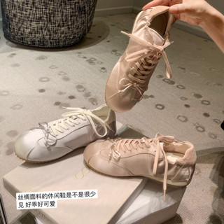 小白鞋 女鞋 阿甘鞋 芭蕾鞋 軟質 舒適 ins 羊皮 圓頭 緞麵 蝴蝶結 軟底 芭蕾舞鞋 平底 休閒德訓鞋 阿甘鞋