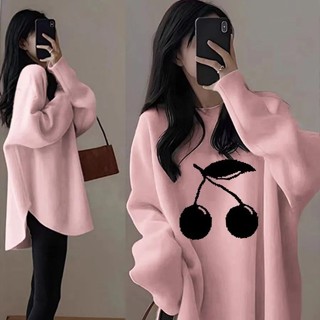 🌸臺灣特價🌸悠米 德絨加厚保暖中長款大碼胖mm長袖t恤女寬松下衣失蹤打底衫秋冬季