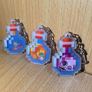 ✨桃園出貨☜限時特惠✨世界周邊Minecraft鑰匙扣搖搖樂龍息蜂蜜水瓶掛件ins風送好朋友