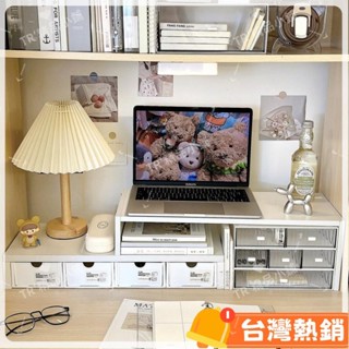 臺灣熱銷出貨 雙層桌面置物架電腦增高架宿舍辦公桌書桌改造好物學生工位收納4646