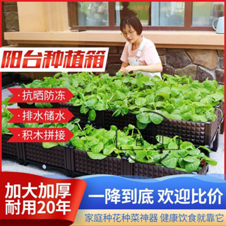 【智創】陽臺蔬菜種植箱神器種菜專用盆家庭樓頂長方形塑膠大花盆戶外花箱