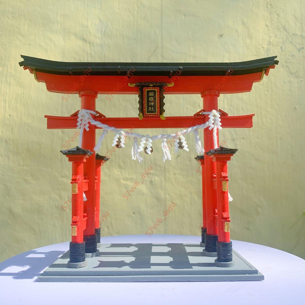 廠商 大賣新品%網紅日式建筑模型 拼裝diy仿真鳥居 手工正版便宜 可愛擺件女生禮物 鳥居擺飾 仿真模型 拼裝模型