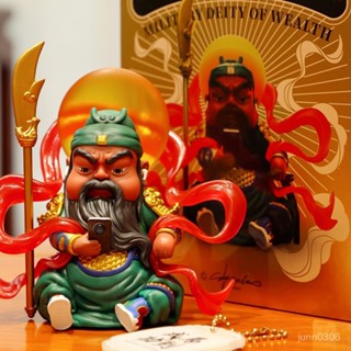 🏵️寶兒優品🏵️關公手辦關聖帝君求簽關羽工位擺件q版關公擺件關二爺擺件 創意擺件 桌面擺件