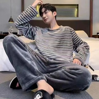 💗 臺灣發貨 限時免運💗睡衣男冬季珊瑚絨加厚加絨保暖家居服套裝法蘭絨男士秋冬款睡衣 居家服