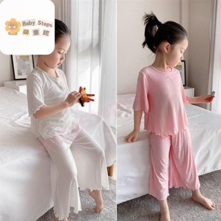 【✨BabySteps】80-160CM 睡衣 女童冰絲套裝 薄款 兒童家居服 夏季 中兒童 空調服