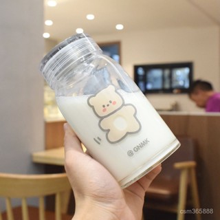 🌞臺灣出貨🌞日係斜挎水杯 簡約清新森係女學生便攜杯子 女可愛少女玻璃杯ins 水壺 咖啡杯 行杯 咖啡保溫瓶 AXYD