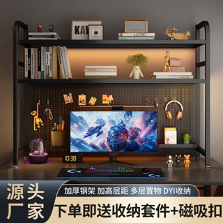 ✨丨臺灣熱賣🎉 洞洞闆書架電腦桌收納置物架DIY桌上架子小型多層電競風書桌擱闆 NZLF