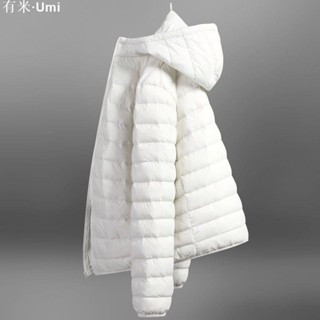 Umi🚗限時免運 團購批發輕薄連帽羽絨棉服男女短款外套團體工作服工裝棉衣