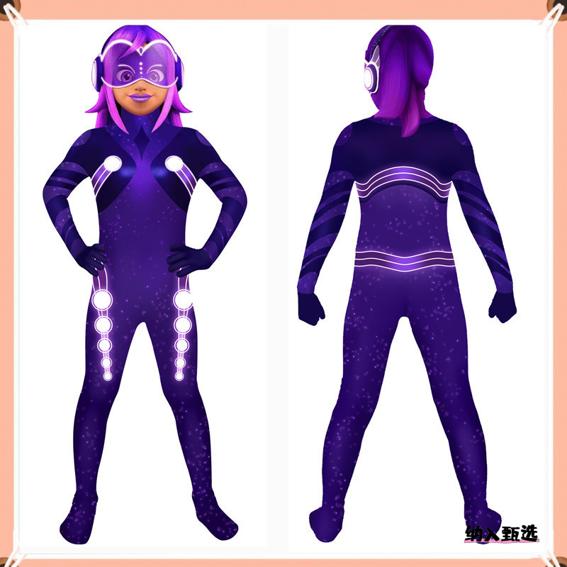 兒童錶演服 兒童cosplay服裝 兒童舞臺演出夫 瓢蟲少女跨境緊身衣COS瓢蟲少女萬聖節舞臺兒童演出服裝奇蹟少女連體衣