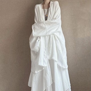 【M-5XL大尺碼】大尺碼女裝 禪服 新中式 唐裝 禪修居士服 300斤棉麻女裝新款肌理寬大文藝打坐禪修太極棉外套棉00