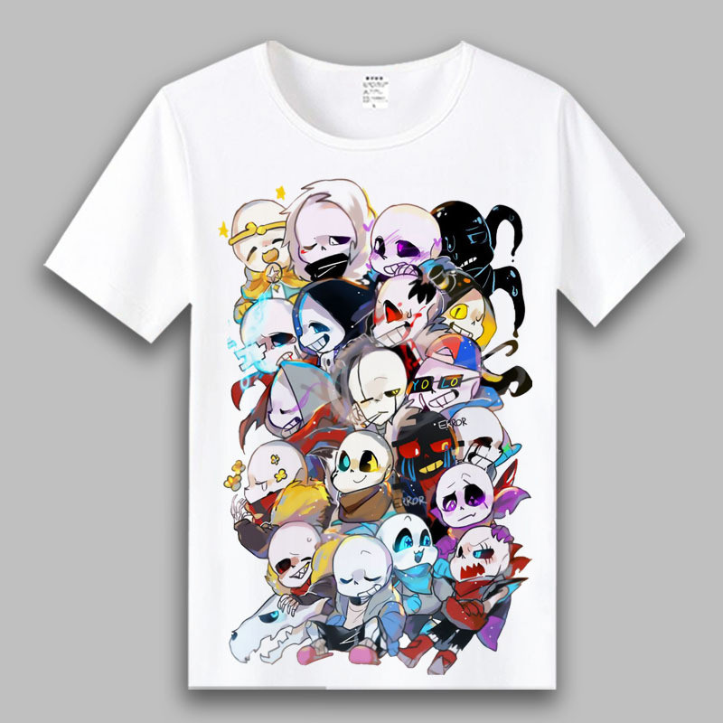 傳說之下 undertale 骷髏兄弟游戲周邊短袖T恤動漫二次元衣服夏季
