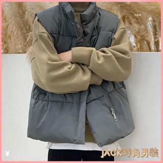 JACK-男裝 大尺碼背心 棉背心 保暖背心 男生背心 秋冬季加厚棉衣馬甲男背心外穿無袖坎肩外套保暖馬夾韓版潮流寬鬆