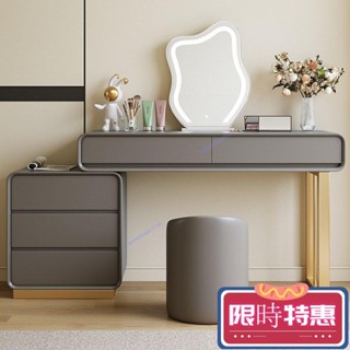 【鑫寅國際】臺灣經銷商極簡梳妝臺網紅雲朵鏡小戶型臥室奶油風輕奢化妝桌收納 收納櫃 化妝櫃 書桌一體 梳妝臺 輕奢化妝臺