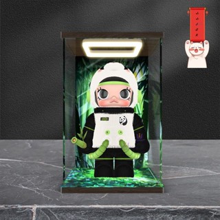 泡泡瑪特 400%展示盒 亞克力展示盒 labubu 展示盒 公仔展示盒 公仔收納盒 高畫質防塵罩燈光展示盒適用泡泡瑪特