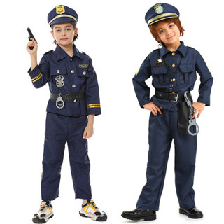 【現發】萬聖節服裝兒童 兒童萬聖節服裝 萬聖節 跨境萬聖節服裝兒童警察角色扮演遊戲服表演舞會節日派對衣服