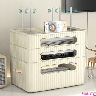 🚀臺灣發貨🚀wifi路由器收納盒電視機頂盒置物架插座電線整理神器無線光貓放置
