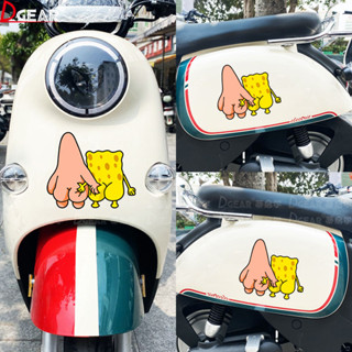 🎈悠米精選🎈創意趣味卡通汽車貼紙好基友海綿寶寶派大星電動摩託劃痕遮擋防水