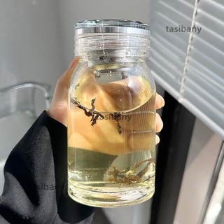 兩小無蔡👑400ml/600ml/700ml玻璃水杯 咖啡隨行杯 透明飲料果汁珍奶杯 隨身環保大象杯 茶水分離杯