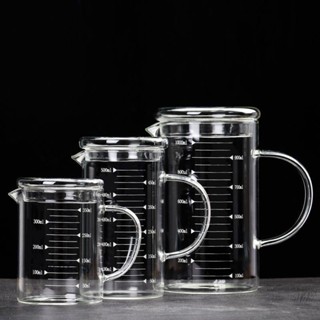 兩小無蔡👑玻璃量杯 250ml/350ml/500ml/1000ml 帶刻度杯子 微波爐家用杯 量杯 咖啡量杯 廚房烘