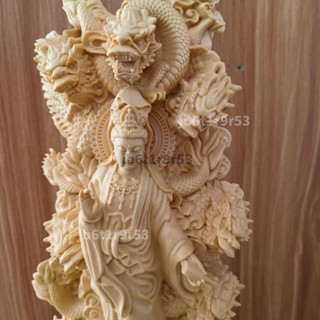 🔥特價熱銷🔥檜木木雕刻九龍龍觀音御龍菩薩人物實木雕刻家居佛堂供奉擺件