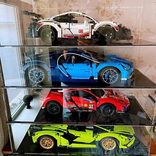 適用樂高 蘭博基尼佈加迪 樂高展示盒 亞剋力防塵罩 汽車保時捷911展示櫃 收納擺件禮盒【潮樂創積木】