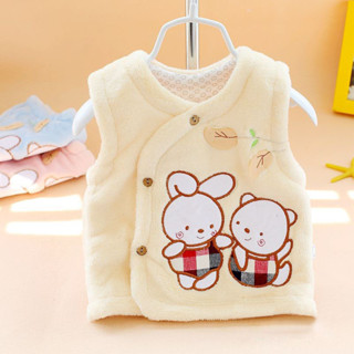 🍼小奶蓋kids🍼 嬰兒珊瑚絨馬甲新生兒馬甲寶寶冬季加棉小背心坎肩