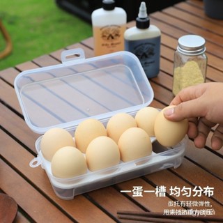 快速出貨-戶外露營鷄蛋盒防震帶蛋託廚具便攜透明收納盒帶蓋密封8格4格3格 福福 TKRV