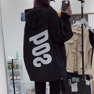 【Helisa 允梨】秋季女裝 夾克 bos字母 刺繡 外套 高街登山服 沖鋒衣 外套 連帽 寬松 長袖 上衣女 風衣