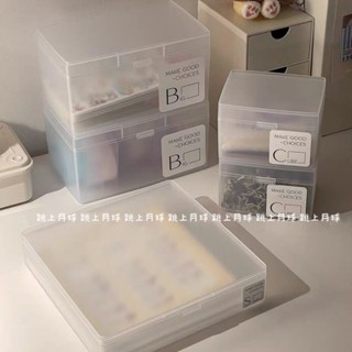 Mumu |翻蓋小卡收納盒小物件雜物透明分類整理盒貼紙卡片膠帶塑膠儲物盒收納 置物盒 整理盒 居家收納 置物架 收納