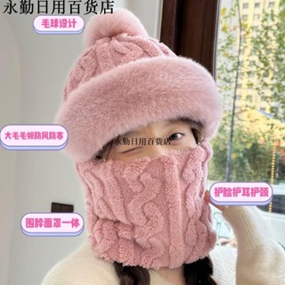 熱銷💯△保暖頭套▽ 電動車 帽子 女冬天保暖護頸防風包頭遮臉麵罩帽一體加厚擋風連體帽