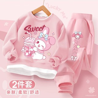 虧本給家人們👑女童套裝2024新款大童假兩件長袖上衣女孩洋氣兩件套兒童休閒秋裝 9SM7