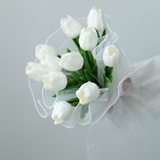 ★BY65★pu手感鬱金香手捧花新娘結婚模擬花束假花韓式婚禮影樓攝影道具