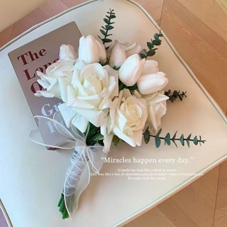 ★BY65★手捧花新娘結婚韓式婚禮花球 婚紗照捧花仿真花伴娘拍照道具花束