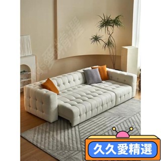 【熱銷】智慧電動沙發床自動伸縮兩用多功能奶油風客廳小戶型貴妃組閤沙發JJAJ