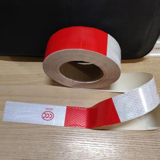 🔥cc精品小屋 膠帶 反光貼反光條自粘永久警示膠帶紅白反光貼汽車貨車鋼管防撞閃光