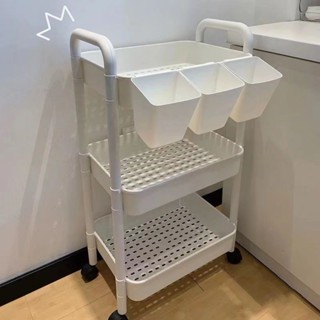💥桃園有貨💥小推車儲物架置物架廚房臥室落地多層嬰兒零食移動浴室衛生間收納廚房推車收納推車廚房收納架層架推車 三層推車