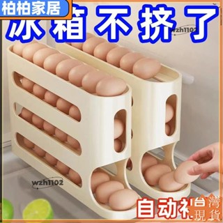 ⚡桃園出貨⚡雞蛋盒 雞蛋收納盒 雞蛋保鮮盒 多層斜口 自動滾落式雞蛋盒 自動滾蛋器 冰箱側門雞蛋託apeng22