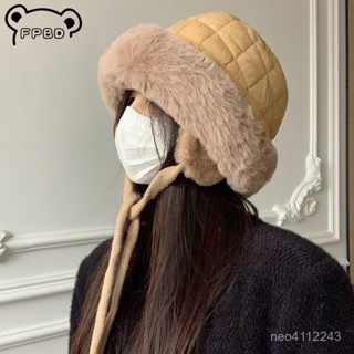 臺灣有貨⚡雷鋒帽女秋冬保暖護耳盆帽可愛東北防寒帽漁夫帽羽絨加厚防風棉帽 ADFZ