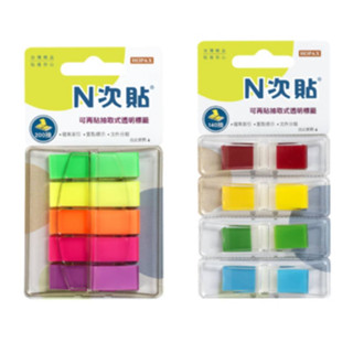 N次貼 抽取式 45X12mm 透明標籤 螢光 附底座 分類 標示 指示索引 【金玉堂文具】