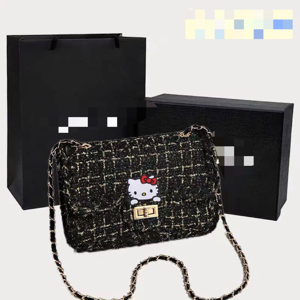 Kitty 包包🎀 鏈條包包 斜挎包 單肩包 小香風包包 設計感包包 氣質包包 百搭包包 編織包 側背包 凱蒂貓包包