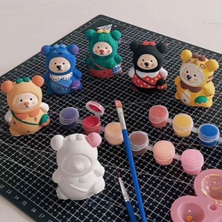 【美術用品】3d立體石膏娃娃塗色揹包熊塗鴉兒童手工diy白胚彩繪創意塗鴉擺攤