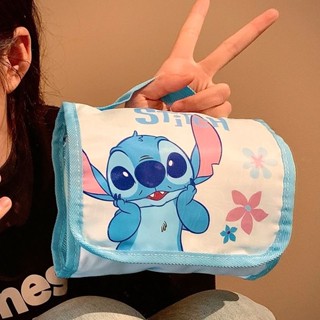 化妝包🎀 可愛史迪奇折疊手提化妝包女便攜大容量分割槽收納袋洗漱包