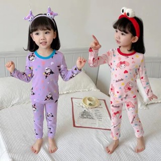 Hi❤baby兒童保暖秋冬衣秋褲寶寶春秋常規腰女童保暖內衣德絨打底套裝睡衣