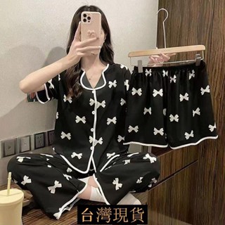 ins直播三件套睡衣女可愛黑蝴蝶甜美少女寬鬆家居服