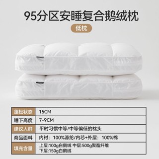 Bubble Shop🫧高階A類釋壓羽絨枕頭護頸椎白鵝絨高枕100支長絨棉家用成人枕頭芯