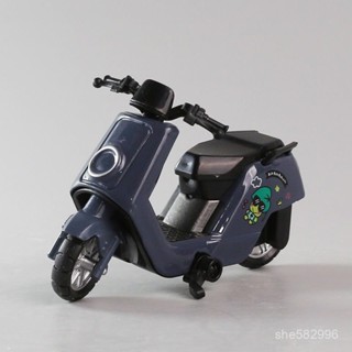 汽車機車收藏模型擺件 小牛摩託車模型兒童閤金玩具車男孩寶寶卡通小綿羊踏闆摩託擺件