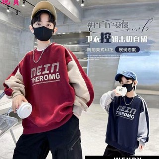 48H發出 秋季新款男大童T恤長袖上衣兒童男童春秋衛衣2024新款男孩休閒秋季中大童帥氣上衣時髦