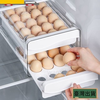 🚚臺灣出貨🚚廚房蛋盒 雞蛋托架 冰箱雞蛋收納盒 廚房收納整理盒 蛋託 抽屜式雞蛋盒 雞蛋保鮮盒 雞蛋收納整理盒